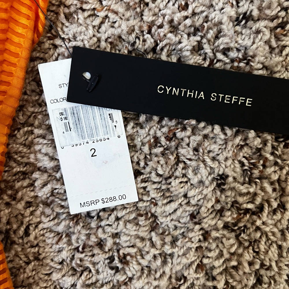 NWT Cynthia Steffe Bright Orange Dress Size 2 - Picture 6 of 12